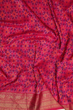 Green Handloom Pure Silk Ikat Kanji Saree With Hand Embroidered Chikankari Work - Luxurion World