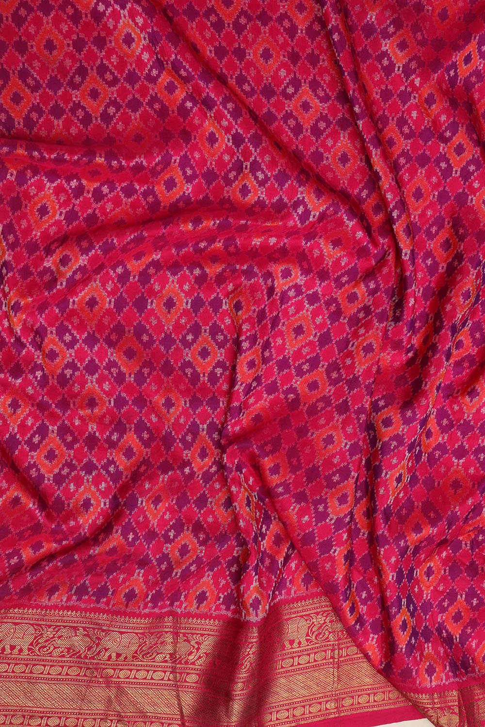 Green Handloom Pure Silk Ikat Kanji Saree With Hand Embroidered Chikankari Work - Luxurion World