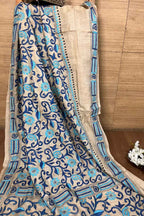Pastel Kantha Hand Embroidered Gachi Tussar Silk Saree - Luxurion World