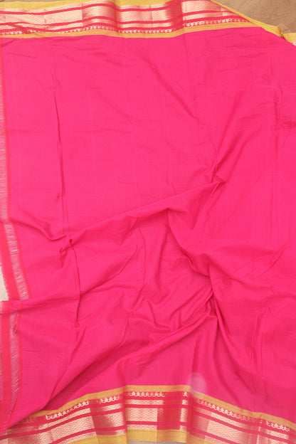 Pink Paithani Handloom Pure Cotton Saree - Luxurion World