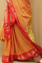 Yellow Paithani Handloom Pure Cotton Saree - Luxurion World