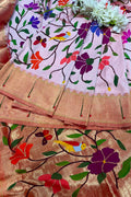 Pink Paithani Pure Silk Saree Muniya Border Brocade Bridal Wedding