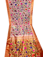 Pink Paithani Pure Silk Saree Muniya Border Brocade Bridal Wedding