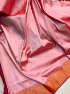 Pink Paithani Pure Silk Saree Muniya Border Brocade Bridal Wedding
