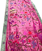 Pink Paithani Pure Silk Saree Muniya Border Brocade Bridal Wedding