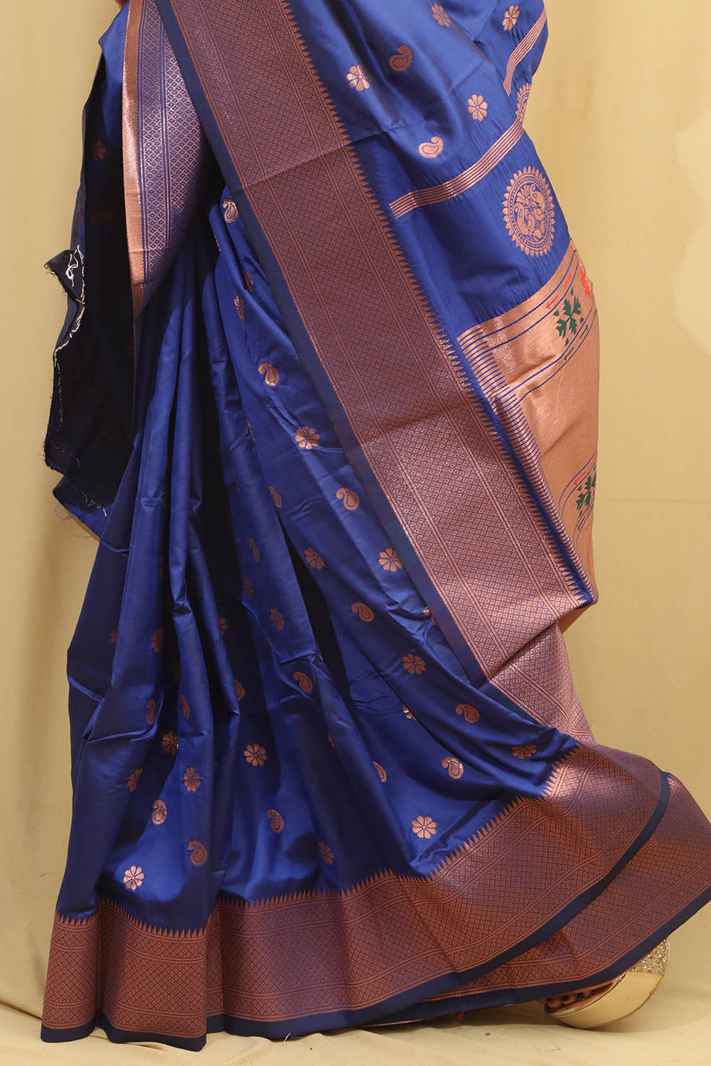 Blue Paithani Silk Saree with Maharani Pallu - Luxurion World
