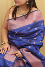Blue Paithani Silk Saree with Maharani Pallu - Luxurion World
