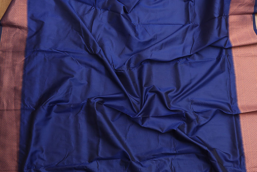 Blue Paithani Silk Saree with Maharani Pallu - Luxurion World