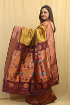 Exquisite Green Paithani Silk Saree with Maharani Pallu - Luxurion World