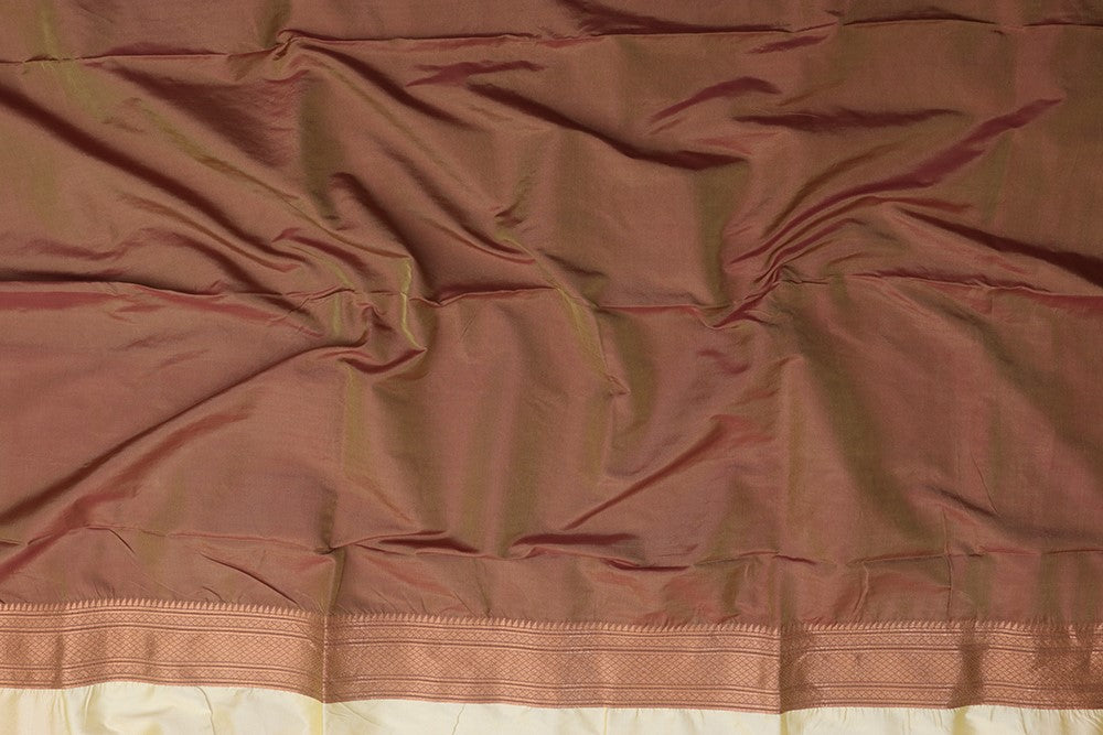 Exquisite Cream Paithani Silk Maharani Saree - Luxurion World