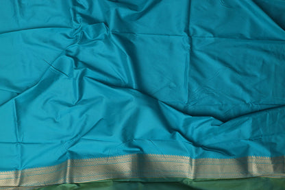 Stunning Green & Blue Paithani Silk Saree With Maharani Pallu - Luxurion World