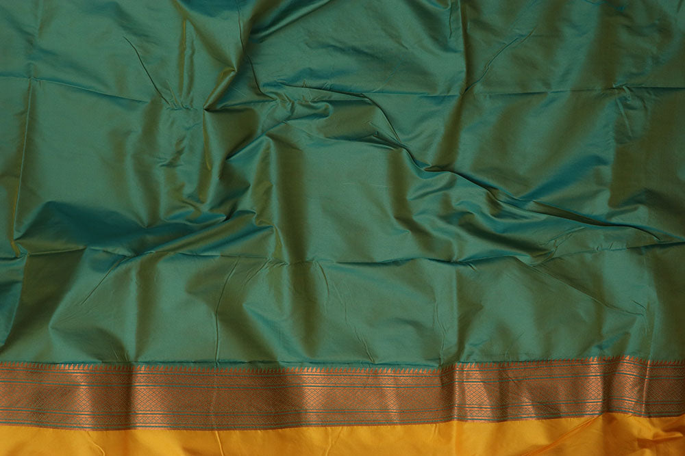 Yellow Paithani Silk Saree With Maharani Pallu - Luxurion World