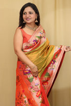 Green Paithani Handloom Flower Design Pure Silk Saree - Luxurion World