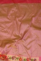 Floral Pink Paithani Silk Saree with Muniya Border - Luxurion World