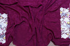 Elegant Purple Hand Embroidered Parsi Gara Crepe Saree - Luxurion World
