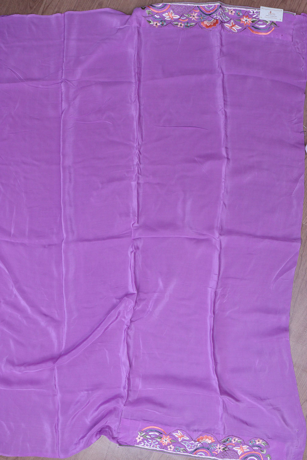 Exquisite Purple Hand Embroidered Parsi Gara Saree - Luxurion World