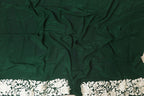 Exquisite Green Hand Embroidered Parsi Gara Crepe Flower Design Saree - Luxurion World