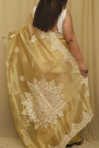 Yellow Trendy Banarasi Tissue Organza Embroidered Saree - Luxurion World