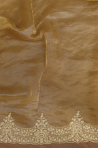 Yellow Trendy Banarasi Tissue Organza Embroidered Saree - Luxurion World
