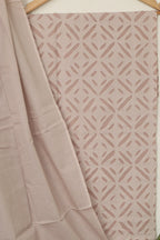 Pastel Hand Applique Work Cotton Two Piece Unstitched Suit Set - Luxurion World