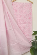 Pink Hand Applique Work Cotton Two Piece Unstitched Suit Set - Luxurion World