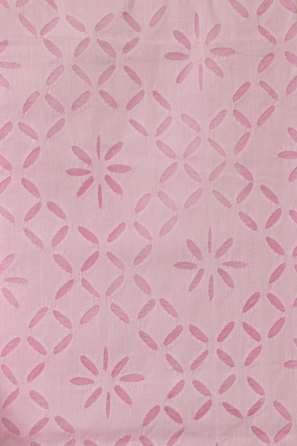 Pink Hand Applique Work Cotton Two Piece Unstitched Suit Set - Luxurion World