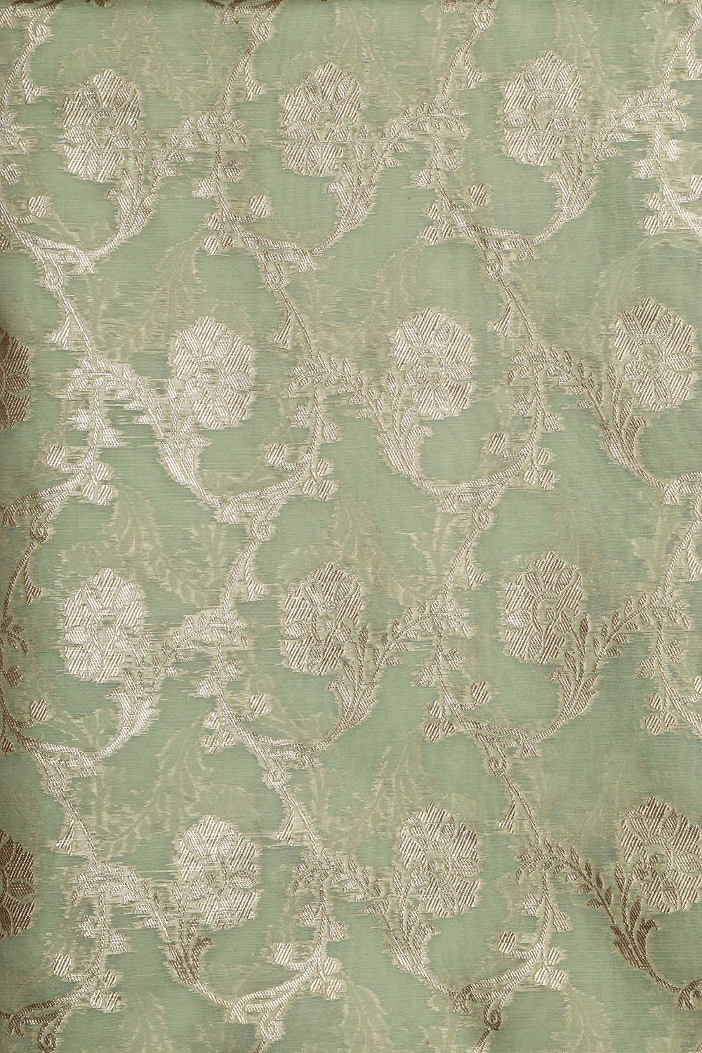 Exquisite Green Banarasi Chanderi Silk Three Piece Unstitched Suit Set - Luxurion World