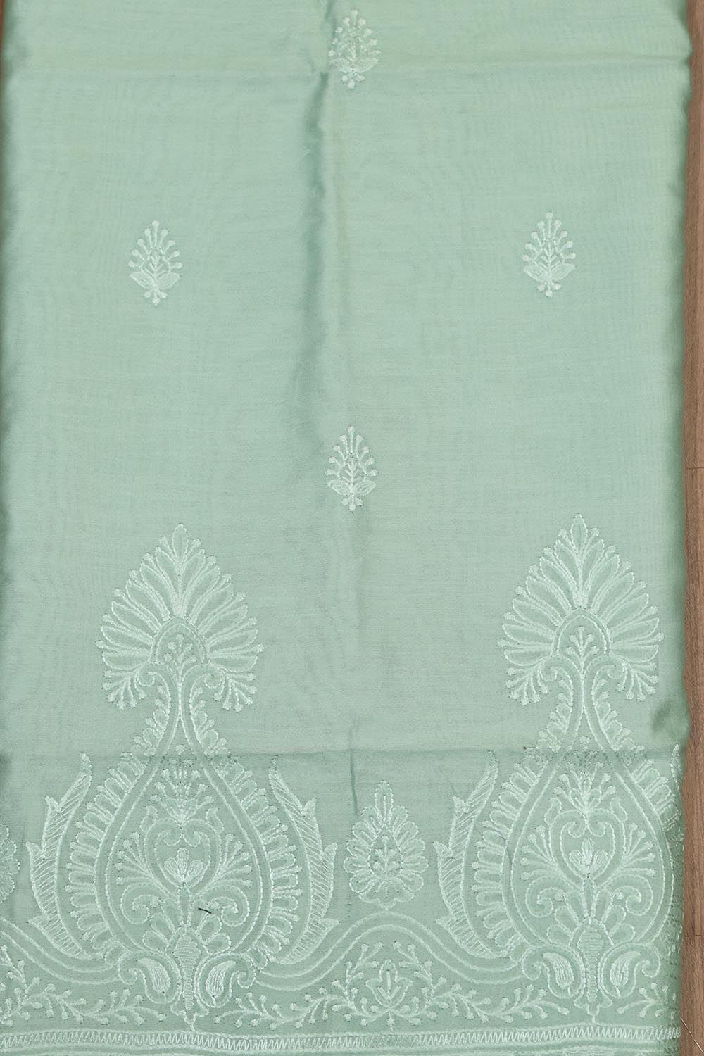 Blue Digital Printed Chanderi Silk Embroidered Three Piece Suit Set - Luxurion World