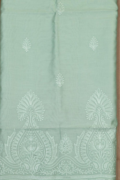 Blue Digital Printed Chanderi Silk Embroidered Three Piece Suit Set - Luxurion World