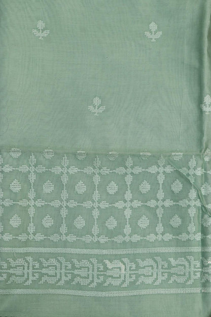 Blue Digital Printed Chanderi Silk Embroidered Three Piece Suit Set - Luxurion World