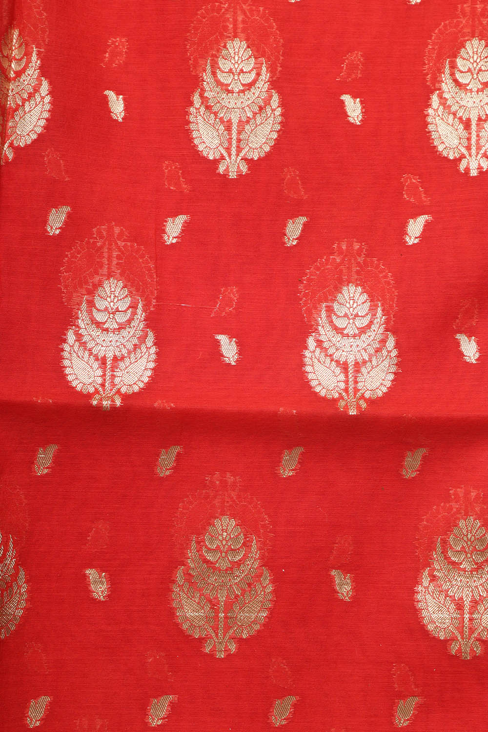 Exquisite Red Banarasi Chanderi Silk Three Piece Unstitched Suit Set - Luxurion World