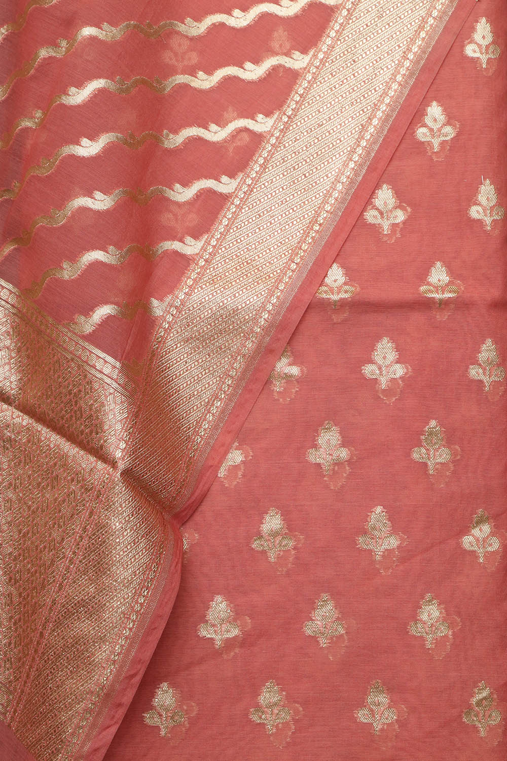 Stunning Pink Banarasi Chanderi Silk Three Piece Unstitched Suit Set - Luxurion World