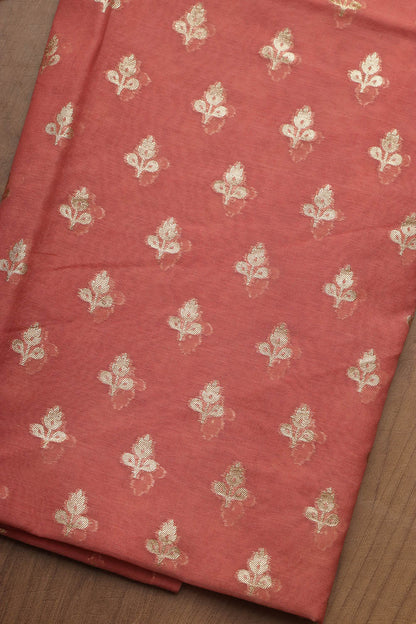 Stunning Pink Banarasi Chanderi Silk Three Piece Unstitched Suit Set - Luxurion World