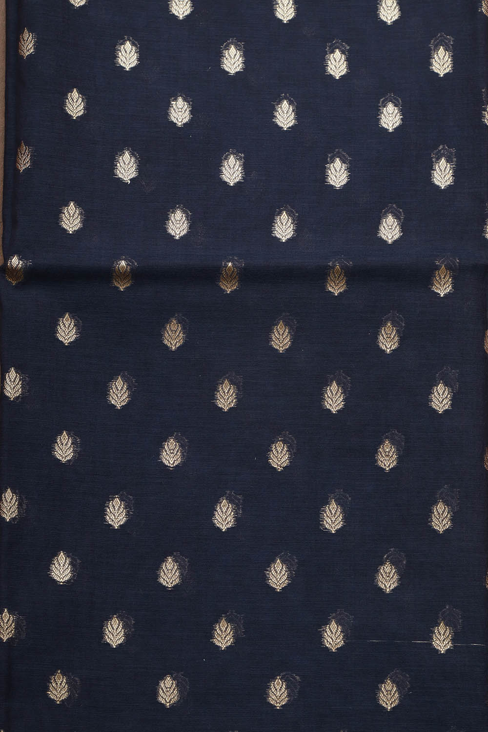 Blue Banarasi Chanderi Silk Three Piece Unstitched Suit Set - Luxurion World