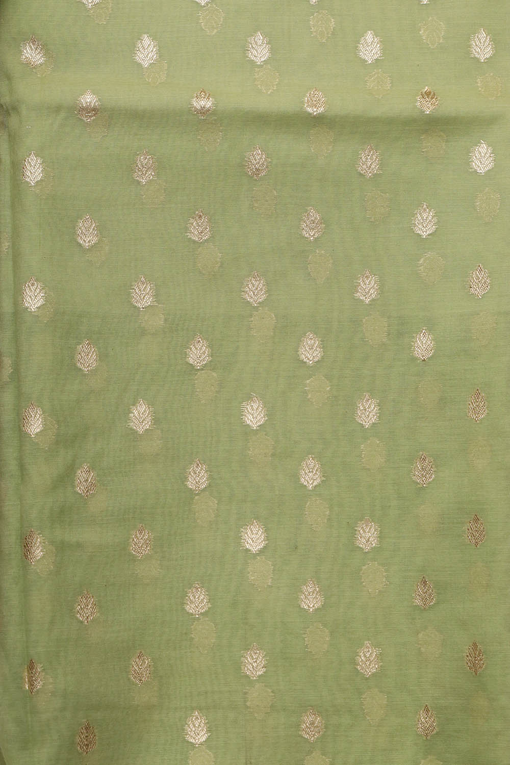 Green Banarasi Chanderi Silk Three Piece Unstitched Suit Set - Luxurion World