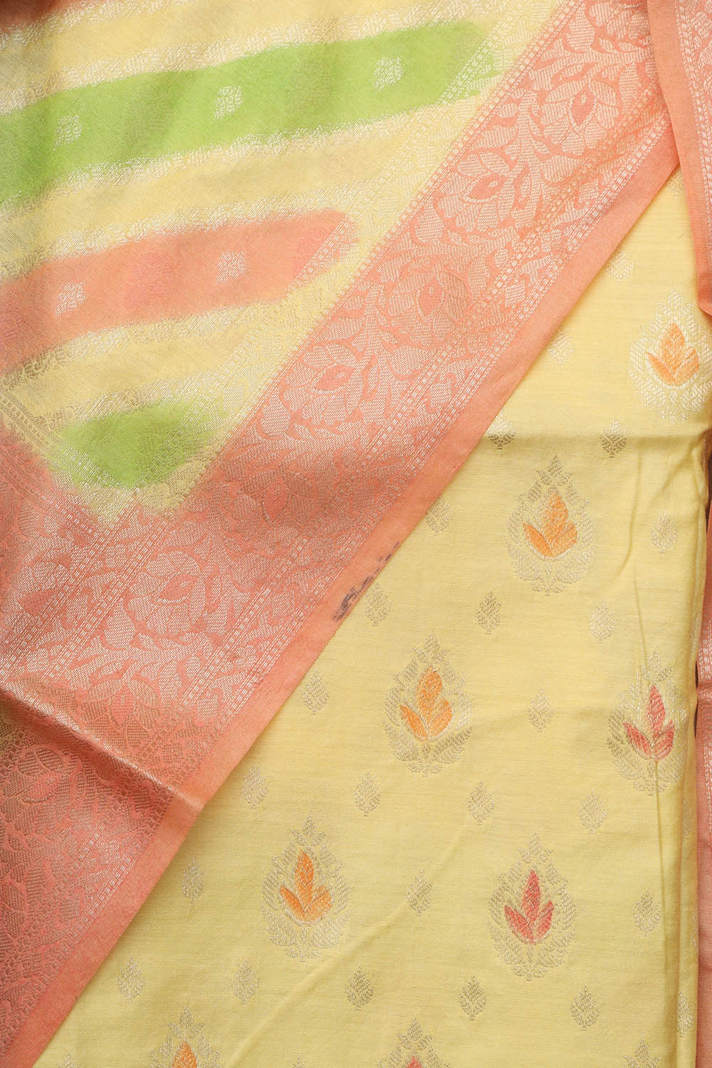Stunning Multicolor Banarasi Chanderi Silk Brush Dye Three Piece Unstitched Suit Set - Luxurion World
