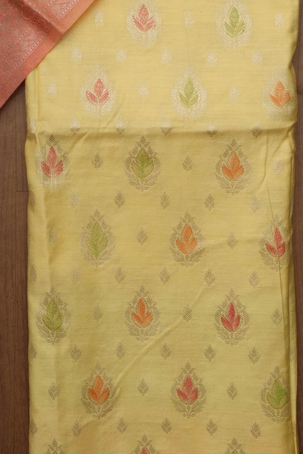 Stunning Multicolor Banarasi Chanderi Silk Brush Dye Three Piece Unstitched Suit Set - Luxurion World