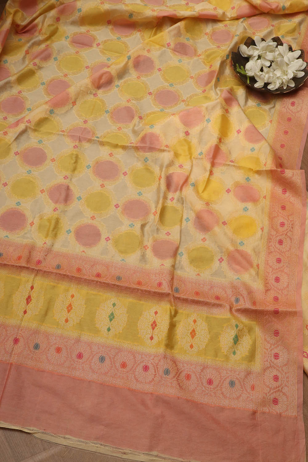 Stunning Multicolor Banarasi Chanderi Silk Brush Dye Three Piece Unstitched Suit Set - Luxurion World