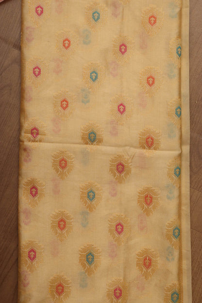 Stunning Multicolor Banarasi Chanderi Silk Brush Dye Three Piece Unstitched Suit Set - Luxurion World