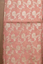 Stunning Pink Banarasi Chanderi Silk Three Piece Unstitched Suit Set - Luxurion World