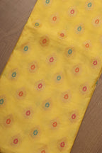 Stunning Yellow Banarasi Chanderi Silk Brush Dye Three Piece Unstitched Suit Set - Luxurion World