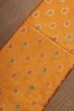 Stunning Yellow Banarasi Chanderi Silk Brush Dye Three Piece Unstitched Suit Set - Luxurion World