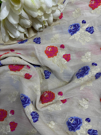 Exquisite Dyeable Banarasi Pure Moonga Silk Meenakari Two Piece Unstitched Suit Set - Luxurion World