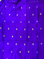 Elegant Blue Banarasi Pure Chiniya Silk Three Piece Unstitched Suit Set With Kora Silk Dupatta - Luxurion World