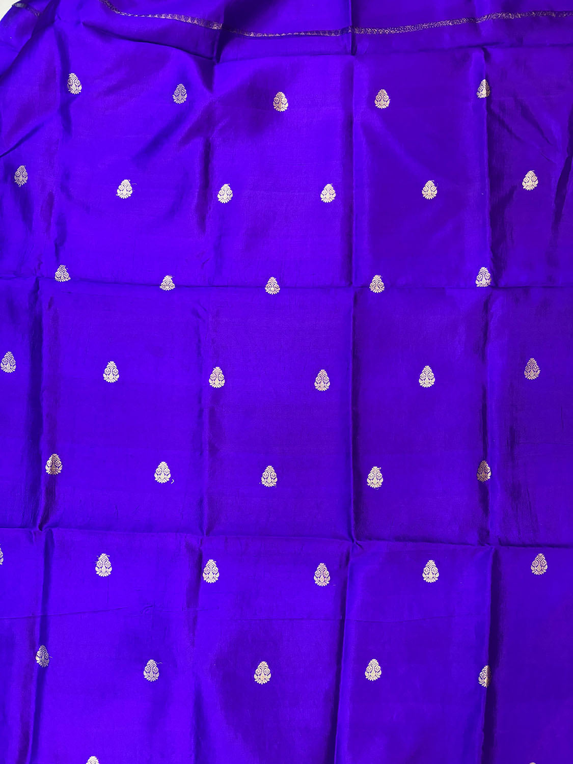 Elegant Blue Banarasi Pure Chiniya Silk Three Piece Unstitched Suit Set With Kora Silk Dupatta - Luxurion World
