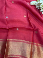 Stunning Pink Banarasi Pure Muslin Cotton Kadwa Sona Roopa Three Piece Suit Set - Luxurion World