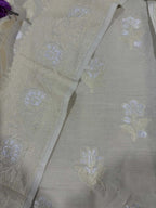 Dyeable Banarasi Pure Moonga Silk Handloom Sona Roopa Two Piece Unstitched Suit Set - Luxurion World