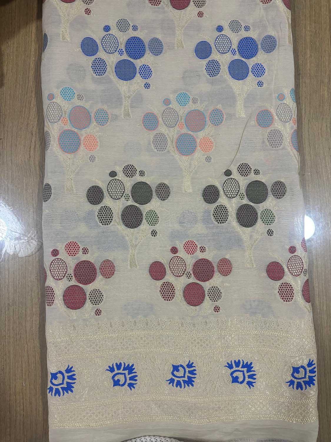 Dyeable Banarasi Pure Moonga Silk Handloom Meenakari Two Piece Unstitched Suit Set - Luxurion World
