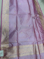Pink Pure Katan Silk Banarasi Handloom Three Piece Unstitched Suit Set