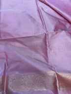 Pink Pure Katan Silk Banarasi Handloom Three Piece Unstitched Suit Set